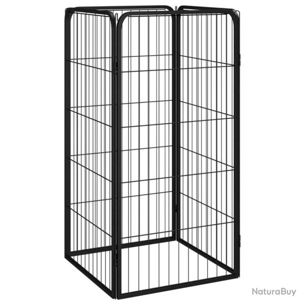 Parc pour chien 4 panneaux 50 x 100cm acier enduit de poudre noir 02_0043638