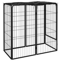 Parc pour chien 6 panneaux 50 x 100cm acier enduit de poudre noir 02_0043647