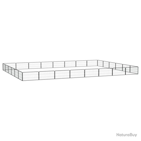 Parc pour chien 28 panneaux 100 x 50cm acier enduit de poudre noir 02_0043624