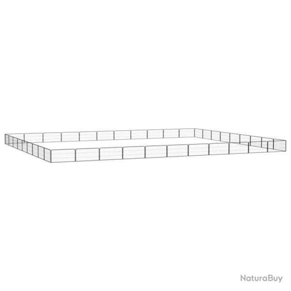 Parc pour chien 40 panneaux 100 x 50cm acier enduit de poudre noir 02_0043642