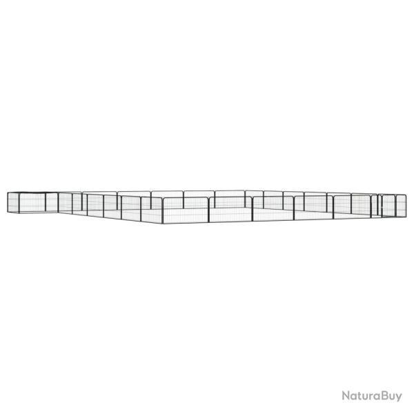 Parc pour chien 28 panneaux 100 x 50cm acier enduit de poudre noir 02_0043625