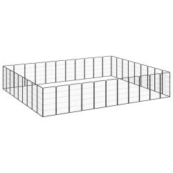 Parc pour chien 40 panneaux 50 x 100 cm acier enduit de poudre noir 02_0043643