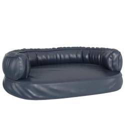 Lit pour chien panier canap&eacute; confortable ergonomique mousse fonc&eacute; 75 x 53cm Similicuir Bleu 02_0043