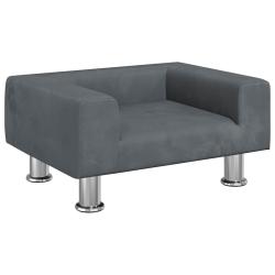 Lit pour chien panier canap&eacute; confortable fonc&eacute; 50 x 40 x 26,5 cm velours gris 02_0043158