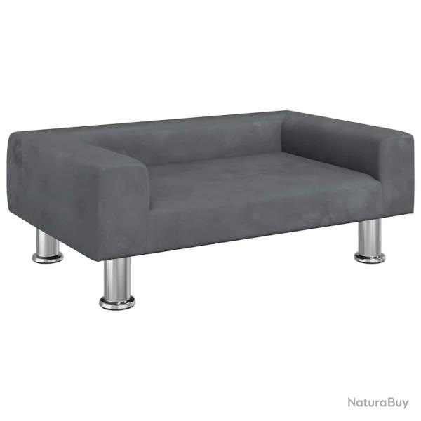 Lit pour chien panier canap� confortable fonc� 70 x 45 x 26,5 cm velours gris 02_0043168