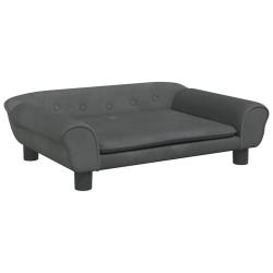 Lit pour chien panier canap&eacute; confortable fonc&eacute; 70 x 48 x 22 cm velours gris 02_0043178