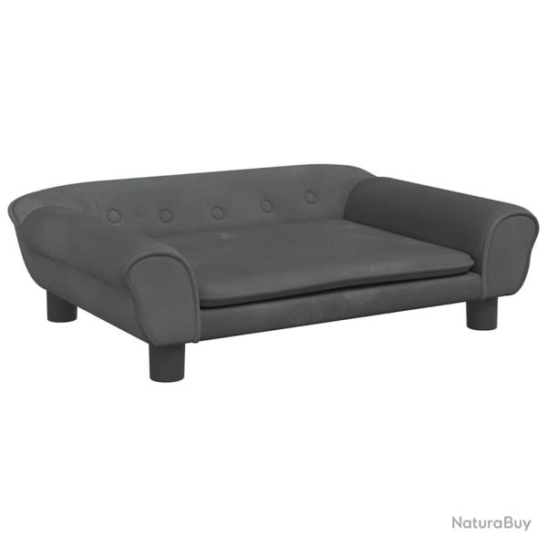 Lit pour chien panier canap� confortable fonc� 70 x 48 x 22 cm velours gris 02_0043178