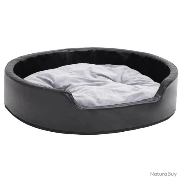 Lit pour chiens et 79 x 70 x 19 cm Peluche et similicuir noir 02_0043227
