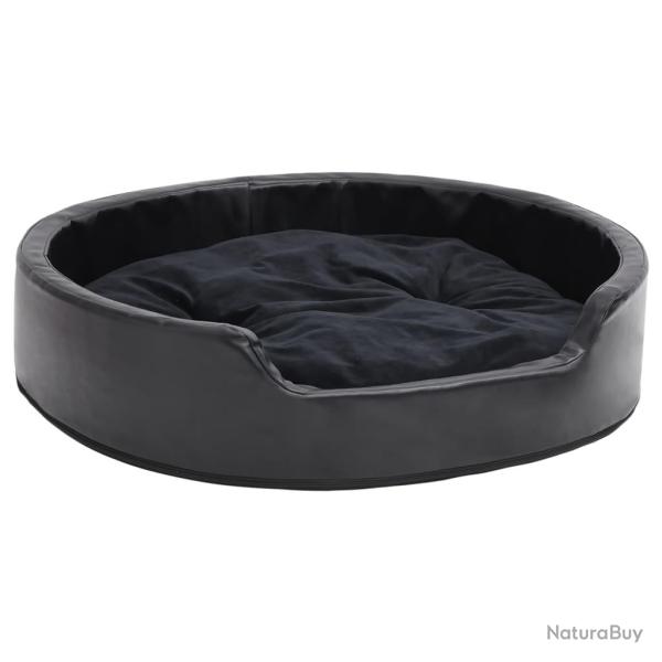 Lit pour chiens 79 x 70 x 19 cm Peluche et similicuir noir 02_0043215