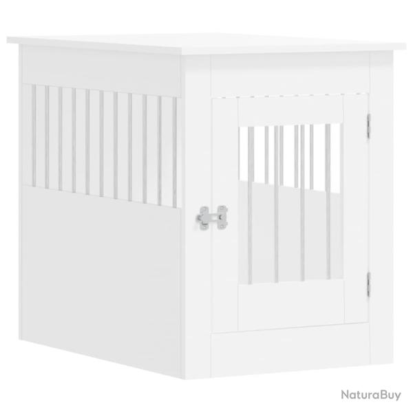 Meuble de cage pour chiens 55 x 80 x 68 cm bois d'ing�nierie blanc 02_0043361
