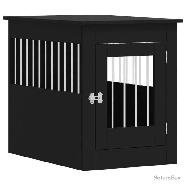 Meuble de cage pour chiens 55 x 80 x 68 cm bois d'ing�nierie noir 02_0043362