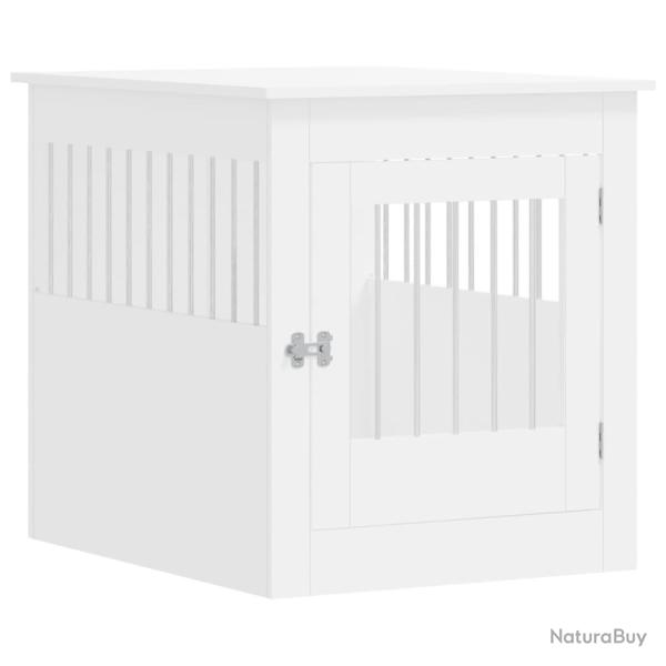 Meuble de cage pour chiens 64,5 x 80 x 71cm bois d'ing�nierie blanc 02_0043367