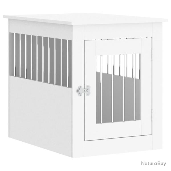 Meuble de cage pour chiens 55 x 75 x 65 cm bois d'ing�nierie blanc 02_0043356