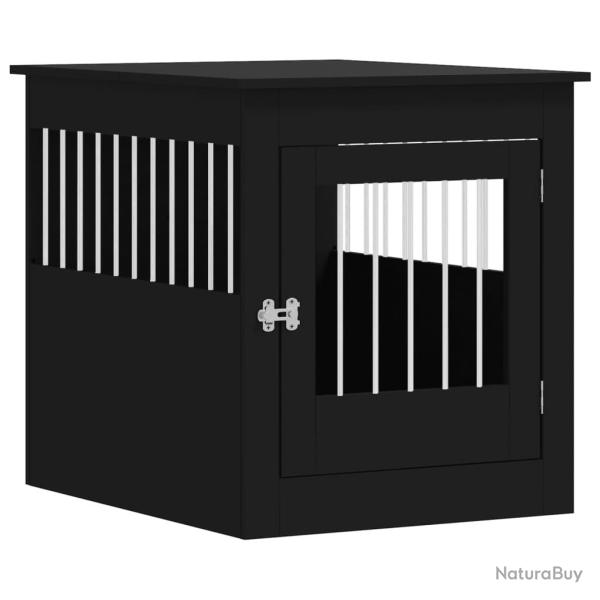Meuble de cage pour chiens 64,5 x 80 x 71 cm bois d'ing�nierie noir 02_0043366