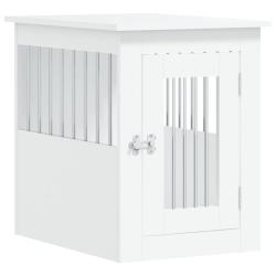 Meuble de cage pour chiens 45 x 62 x 59 cm bois d'ing&eacute;nierie blanc 02_0043351