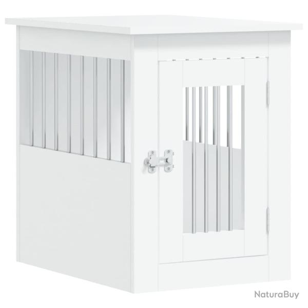 Meuble de cage pour chiens 45 x 62 x 59 cm bois d'ing�nierie blanc 02_0043351