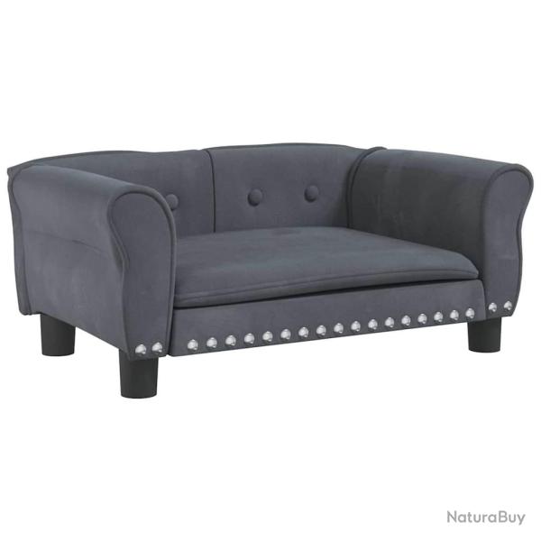 Lit pour chien panier canap� confortable fonc� 70 x 45 x 30 cm velours gris 02_0043172