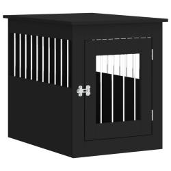 Meuble de cage pour chiens 55 x 75 x 65 cm bois d'ing&eacute;nierie noir 02_0043357