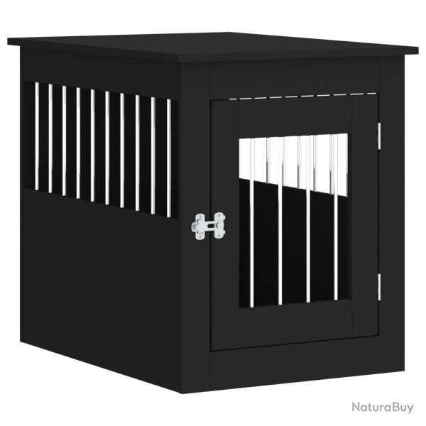 Meuble de cage pour chiens 55 x 75 x 65 cm bois d'ing�nierie noir 02_0043357