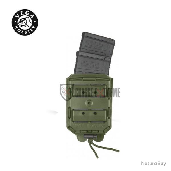 Porte-Chargeur VEGA Double Bungy 8bl pour M4/Ar15 Vert OD