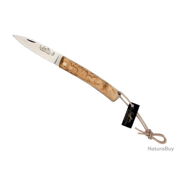 COUTEAU SALAMANDRA BOULEAU 10CM INOX + ETUI