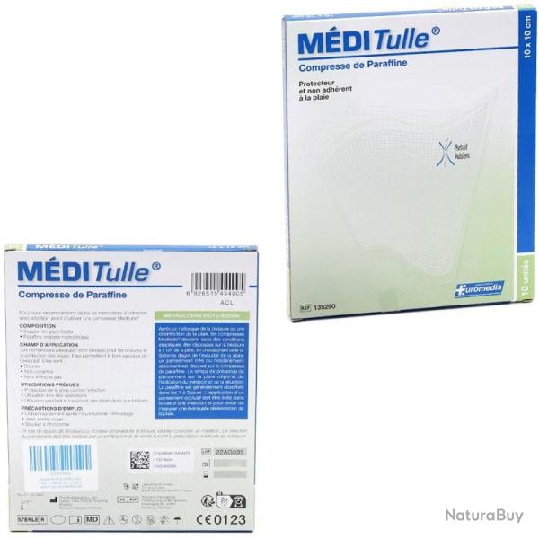 Compresses de paraffine M�diTulle 10x10 cm (lot de 10)