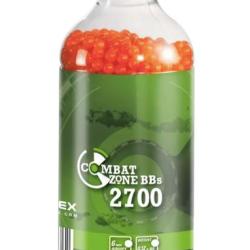 BILLES BBS 6MM "COMBAT ZONE" ORANGE 0.12G BOUTEILLE X2700