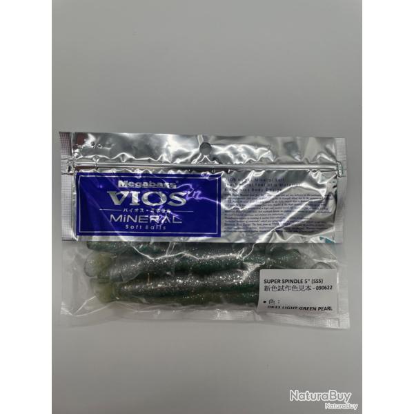 Leurre souple Megabass super spindle worm 5" light green pear