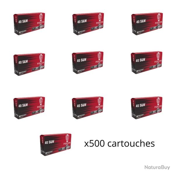 Munitions FIOCCHI cal.40SW FMJTC 170gr par 500
