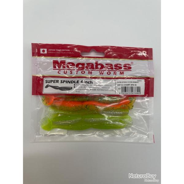 Leurres souples Megabass super spindle 4" chart ayu + orange chart