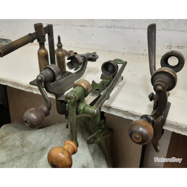 Divers presses de Rechargement Antique pour cartouches de chasse