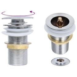 Drain &agrave; poussoir sans d&eacute;bordement Chrome 6,4x6,4x9,1 cm