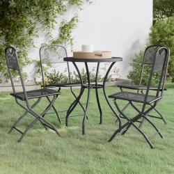 Ensemble &agrave; manger de jardin 5 pcs Maille M&eacute;tal Anthracite