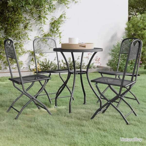 Ensemble � manger de jardin 5 pcs Maille M�tal Anthracite
