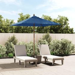 Parasol de jardin avec m&acirc;t en bois bleu azur&eacute; 198x198x231 cm