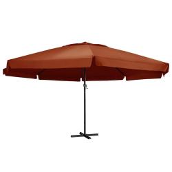 Parasol de jardin avec m&acirc;t en aluminium 600 cm terre cuite