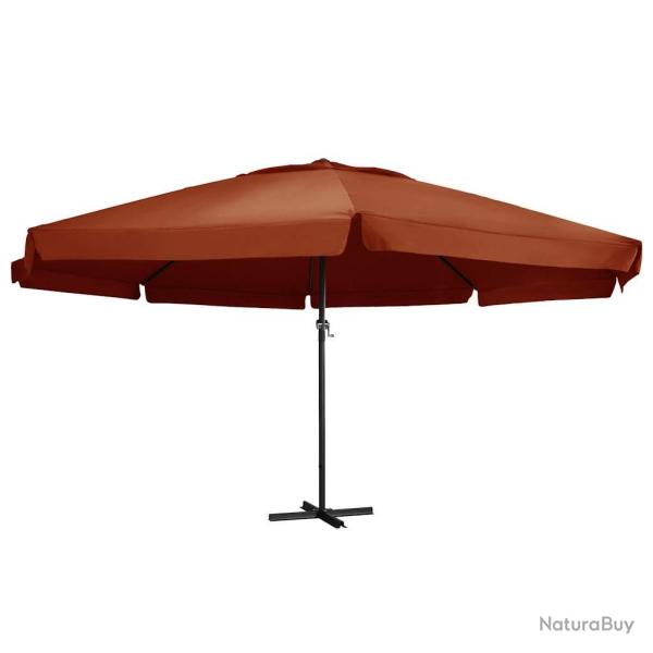 Parasol de jardin avec m�t en aluminium 600 cm terre cuite