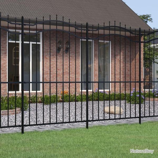 Cl�ture de jardin Woerden avec pointe en forme de lance, noire, 240 x 175 cm, acier