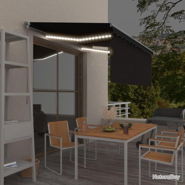 Auvent r�tractable manuel avec store LED 3,5x2,5 m Anthracite