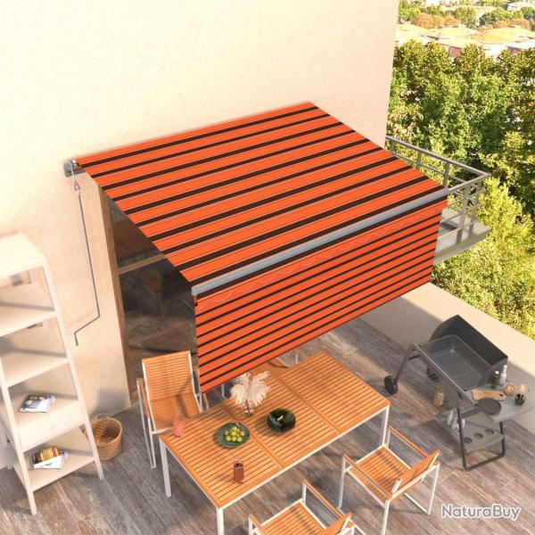 Auvent rtractable automatique avec store 3x2,5 m Orange marron