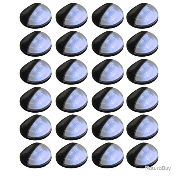 Lampes solaires murales � LED d'ext�rieur 24 pcs Rond Noir