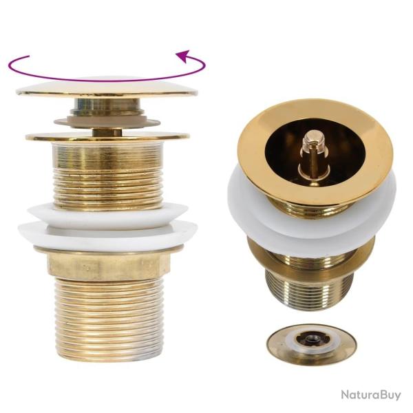 Drain � poussoir sans d�bordement Dor� 6,4x6,4x9,1 cm