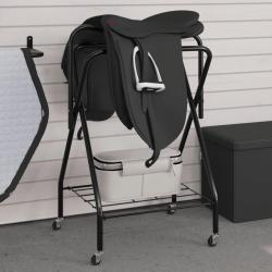 Porte-selle pliable autoportant noir fer