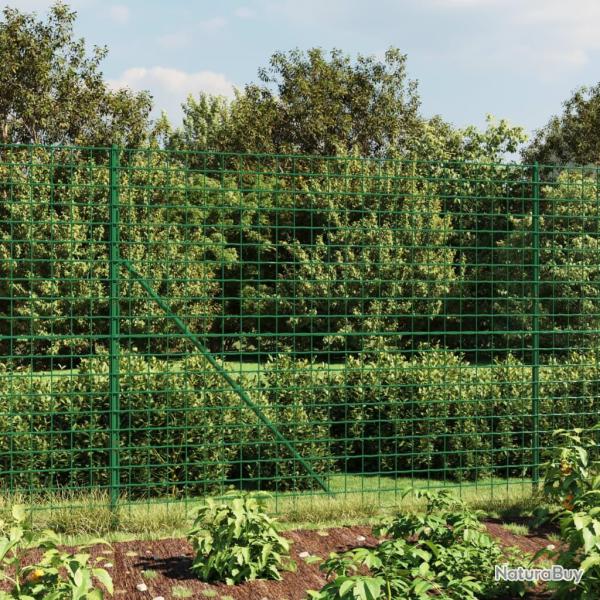 Cl�ture en treillis m�tallique vert 1,4x25 m acier galvanis�