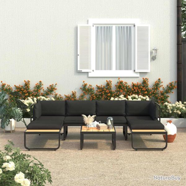 Canap� d'angle de jardin � 4 places avec coussins Aluminium WPC
