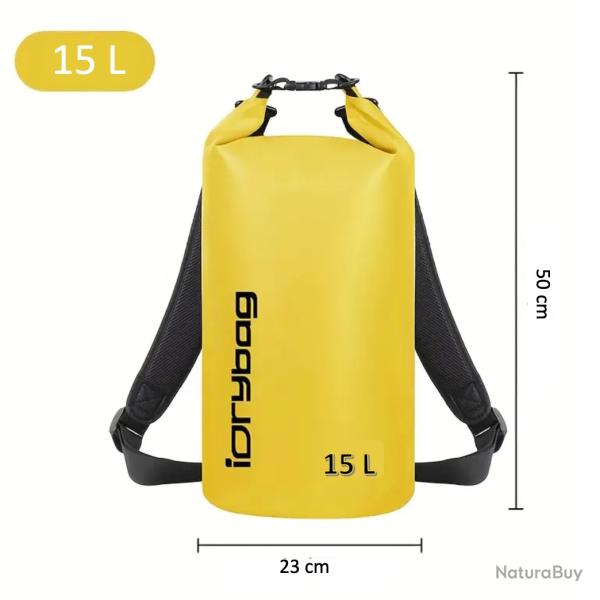 Sac tanche grande capacit 15L  en PVC de haute qualit  100% tanche