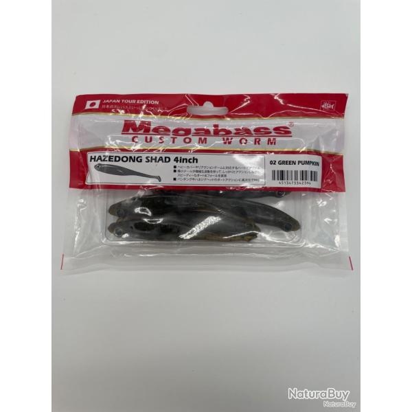 Leurre souple Megabass Hazedong Shad slim tail green pumpkin 4"