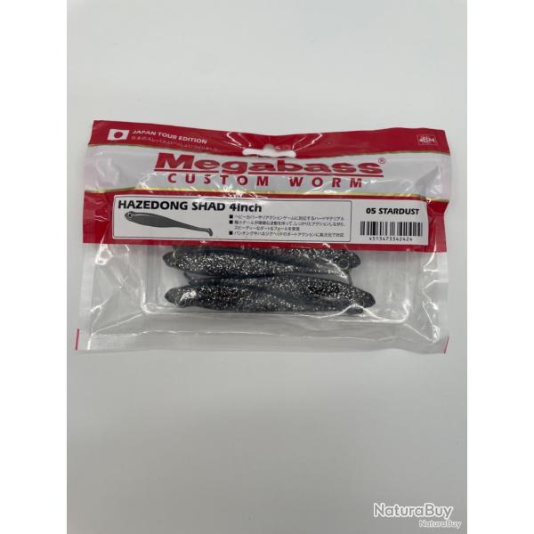 Leurre souple Megabass Hazedong Shad slim tail stardust 4"