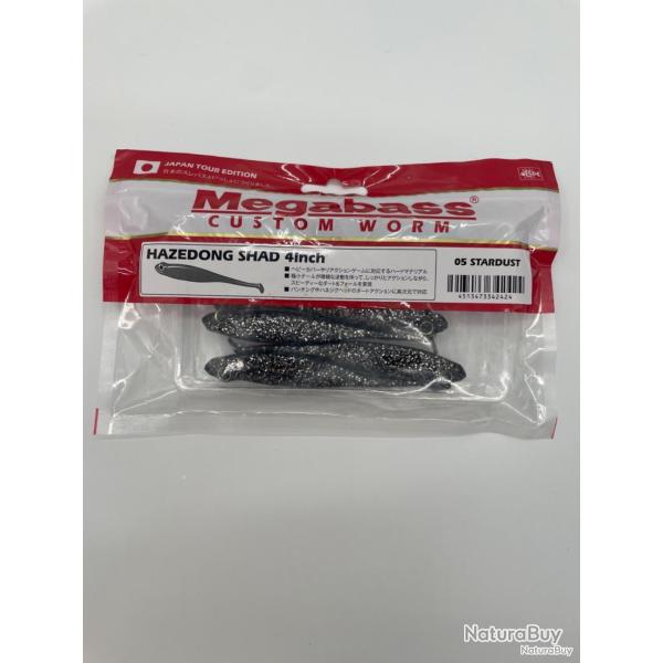 Leurre souple Megabass Hazedong Shad slim tail stardust 4"