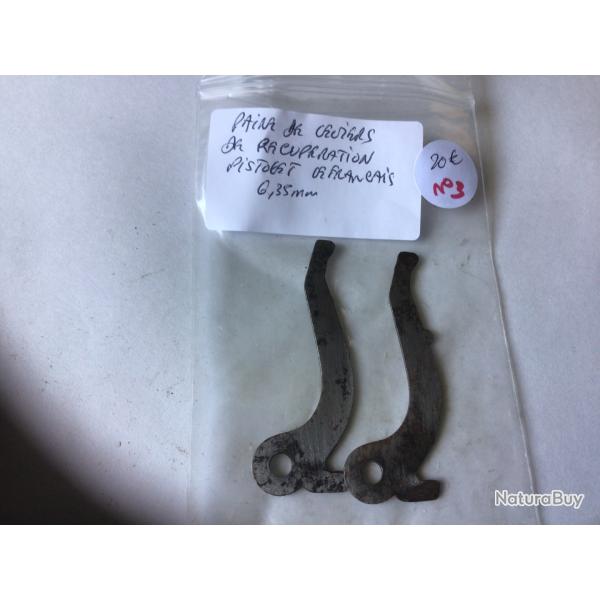 VENDU PAR LE-CUIRASSIER N�3 PAIRE DE LEVIERS DE R�CUP�RATION PISTOLET LE FRAN�AIS CALIBRE 6,35 MM